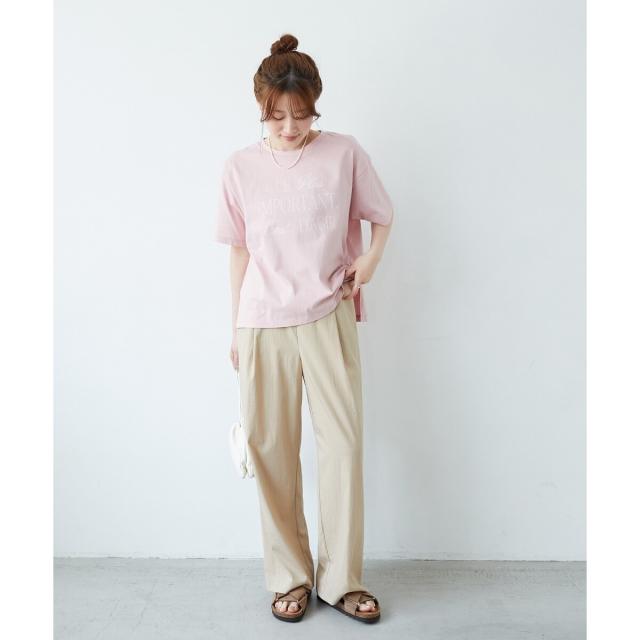 ルクールブラン（le．coeur blanc）/《手洗い可能》RNストレッチセミワイドタックパンツ