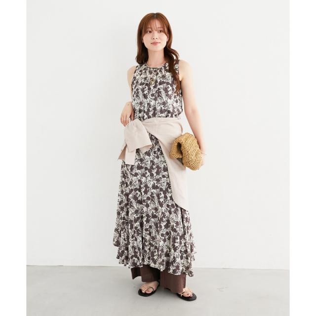 ルクールブラン（le．coeur blanc）/《手洗い可能》Fanakaフラワーノースリワンピース