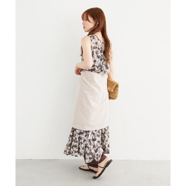 ルクールブラン（le．coeur blanc）/《手洗い可能》Fanakaフラワーノースリワンピース