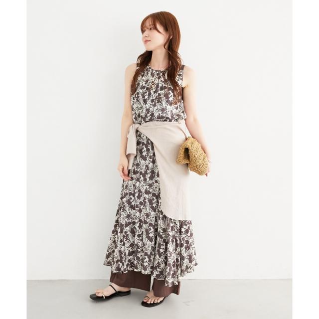 ルクールブラン（le．coeur blanc）/《手洗い可能》Fanakaフラワーノースリワンピース