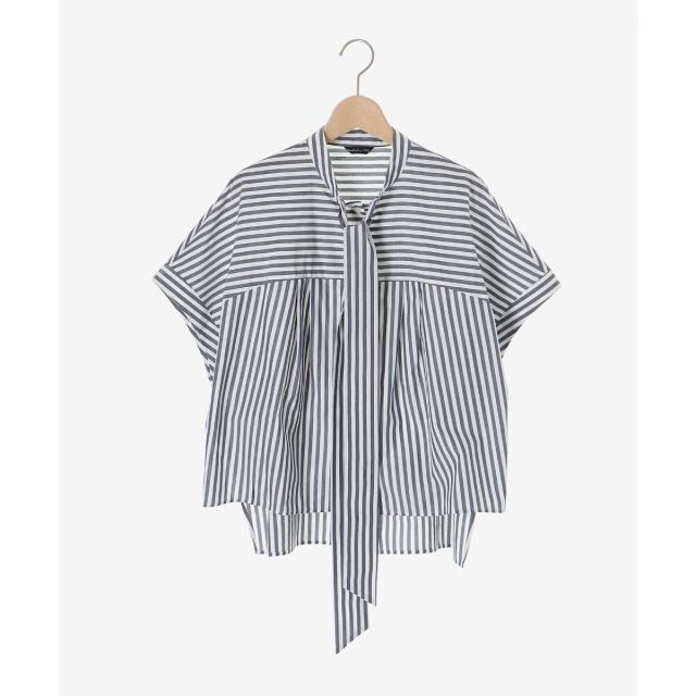 ルクールブラン（le．coeur blanc）/《手洗い可能》ストライプドルマンボウタイシャツ