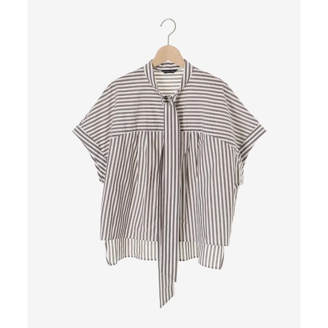 ルクールブラン（le．coeur blanc）/《手洗い可能》ストライプドルマンボウタイシャツ