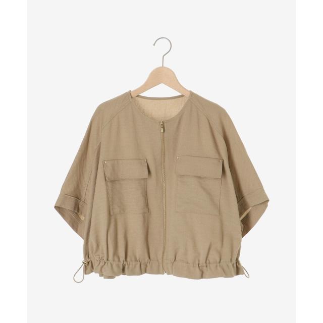 ルクールブラン（le．coeur blanc）/《シワになりにくく速乾性》ドビークロスドロストブルゾン