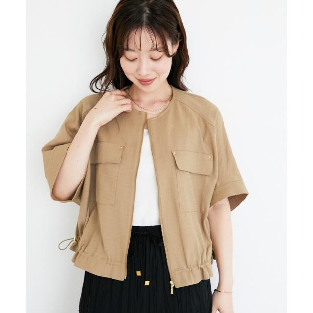 ルクールブラン（le．coeur blanc）/《シワになりにくく速乾性》ドビークロスドロストブルゾン