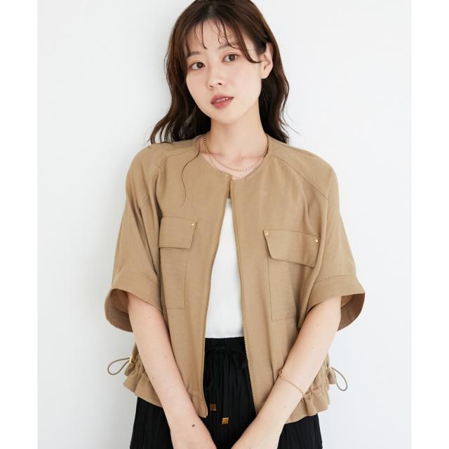 ルクールブラン（le．coeur blanc）/《シワになりにくく速乾性》ドビークロスドロストブルゾン