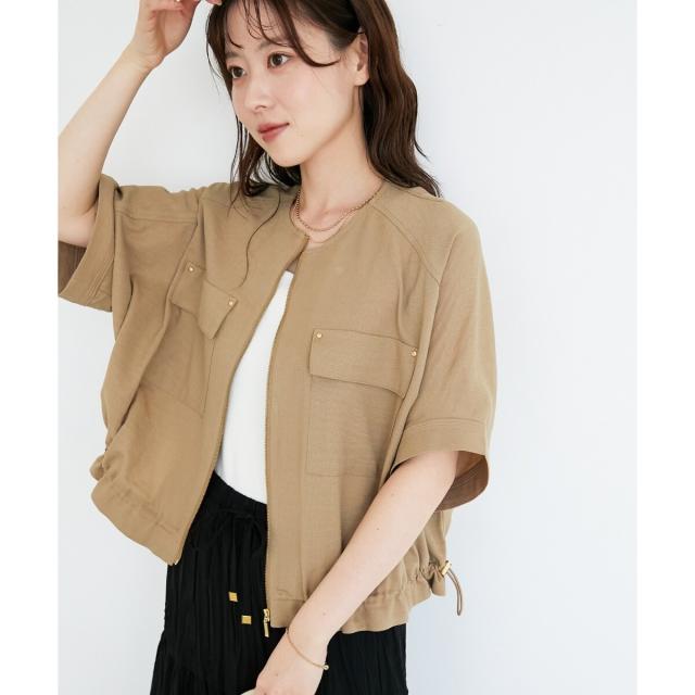 ルクールブラン（le．coeur blanc）/《シワになりにくく速乾性》ドビークロスドロストブルゾン