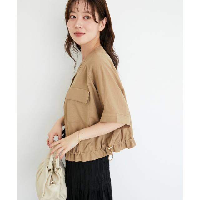 ルクールブラン（le．coeur blanc）/《シワになりにくく速乾性》ドビークロスドロストブルゾン