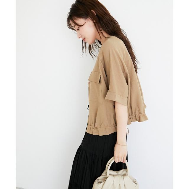 ルクールブラン（le．coeur blanc）/《シワになりにくく速乾性》ドビークロスドロストブルゾン