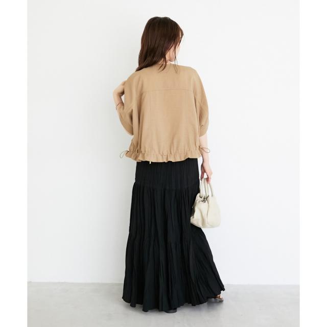 ルクールブラン（le．coeur blanc）/《シワになりにくく速乾性》ドビークロスドロストブルゾン