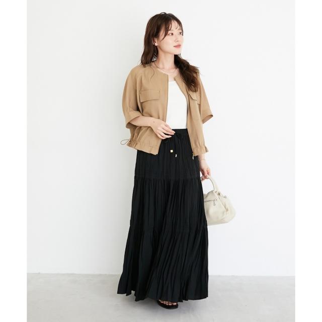 ルクールブラン（le．coeur blanc）/《シワになりにくく速乾性》ドビークロスドロストブルゾン