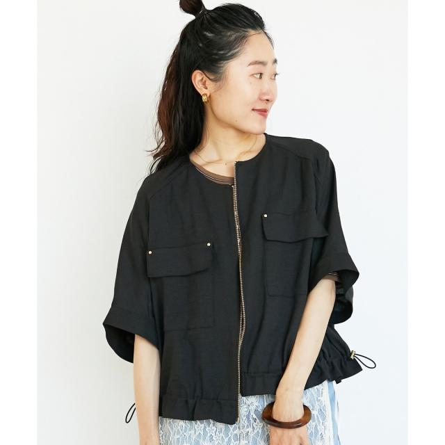 ルクールブラン（le．coeur blanc）/《シワになりにくく速乾性》ドビークロスドロストブルゾン