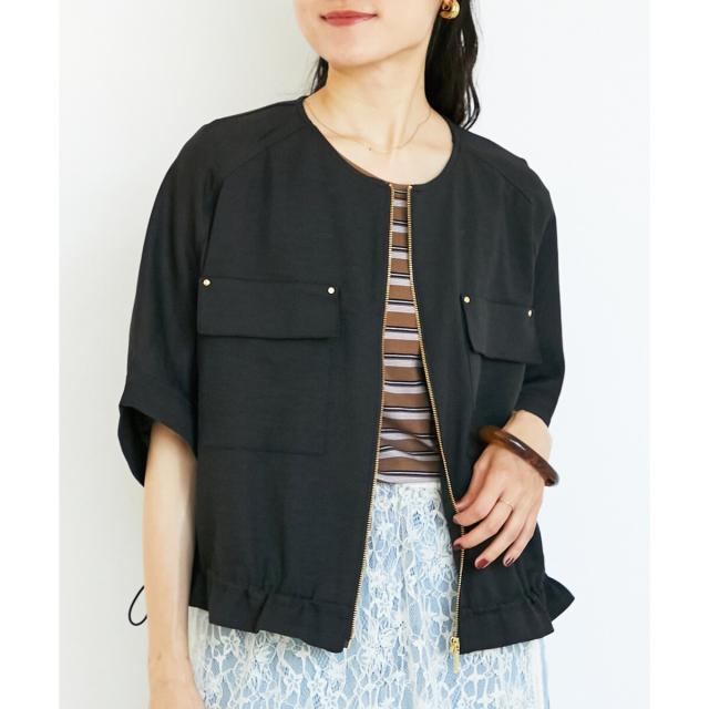 ルクールブラン（le．coeur blanc）/《シワになりにくく速乾性》ドビークロスドロストブルゾン