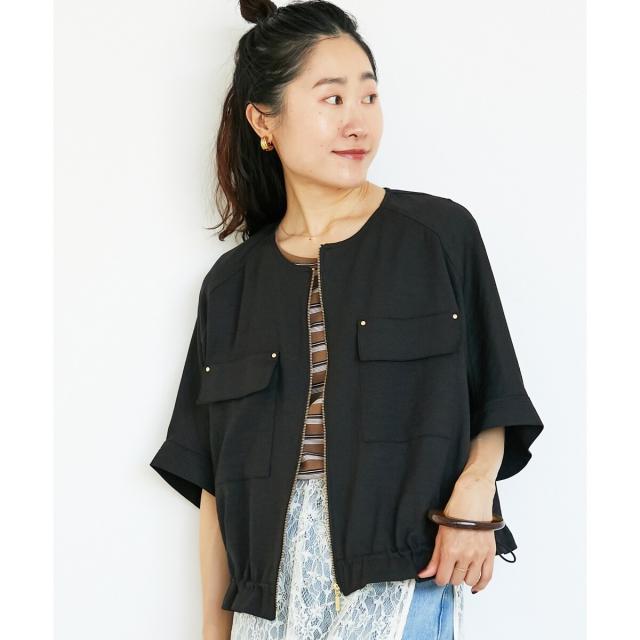 ルクールブラン（le．coeur blanc）/《シワになりにくく速乾性》ドビークロスドロストブルゾン