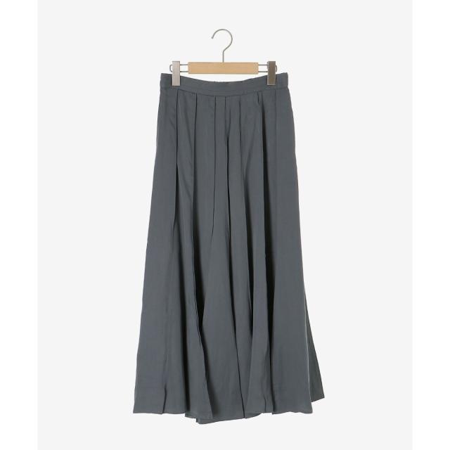 ルクールブラン（le．coeur blanc）/《手洗い可能》フィブリルサテンパネルプリーツスカート