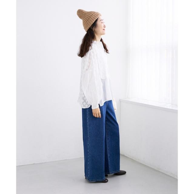 ルクールブラン（le．coeur blanc）/《手洗い可能》Fanakaミックス刺しゅうレースブラウス