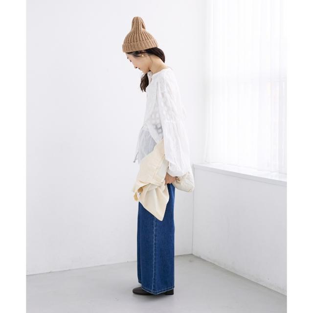 ルクールブラン（le．coeur blanc）/《手洗い可能》Fanakaミックス刺しゅうレースブラウス