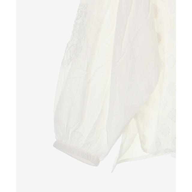 ルクールブラン（le．coeur blanc）/《手洗い可能》Fanakaミックス刺しゅうレースブラウス