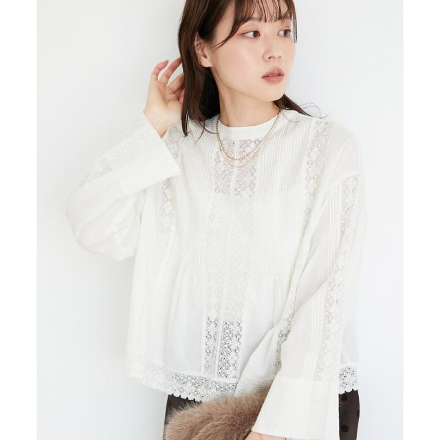 ルクールブラン（le．coeur blanc）/《手洗い可能》Fanaka別注リバーレースブラウス
