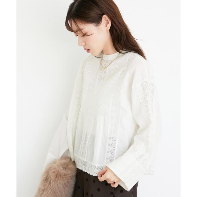 ルクールブラン（le．coeur blanc）/《手洗い可能》Fanaka別注リバーレースブラウス