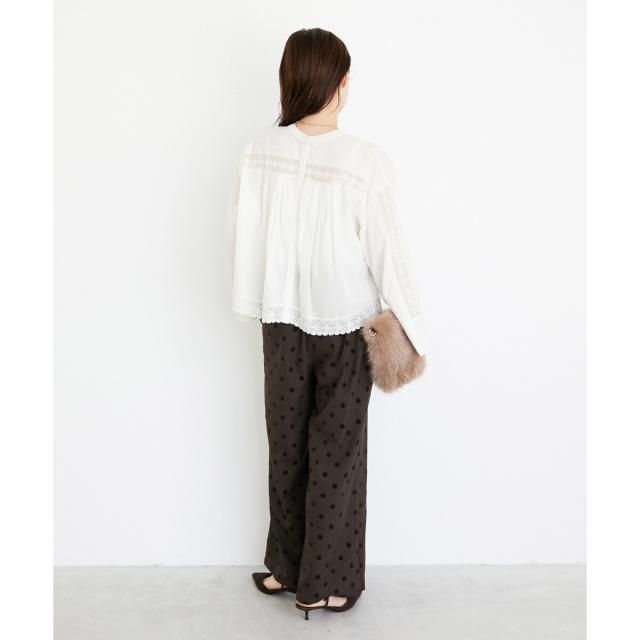 ルクールブラン（le．coeur blanc）/《手洗い可能》Fanaka別注リバーレースブラウス