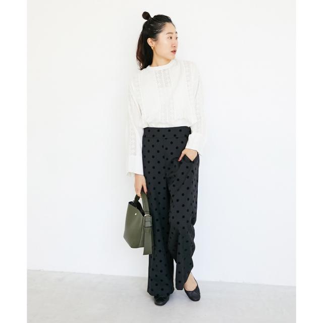 ルクールブラン（le．coeur blanc）/《手洗い可能》Fanaka別注リバーレースブラウス