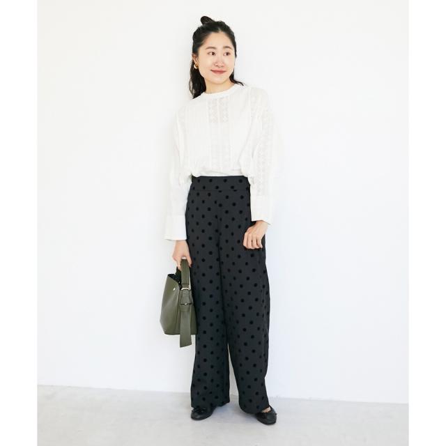 ルクールブラン（le．coeur blanc）/《手洗い可能》Fanaka別注リバーレースブラウス