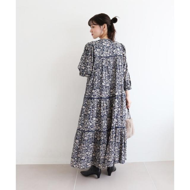 ルクールブラン（le．coeur blanc）/《手洗い可能》Fanaka別注フラワー×ストライプワンピース