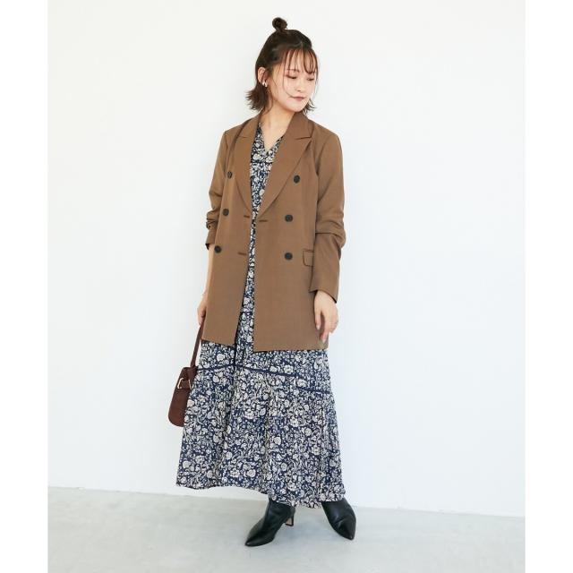 ルクールブラン（le．coeur blanc）/《手洗い可能》Fanaka別注フラワー×ストライプワンピース