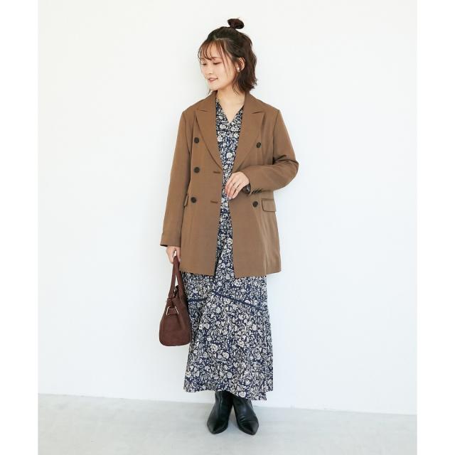 ルクールブラン（le．coeur blanc）/《手洗い可能》Fanaka別注フラワー×ストライプワンピース