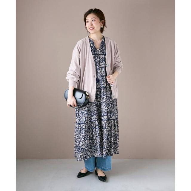 ルクールブラン（le．coeur blanc）/《手洗い可能》Fanaka別注フラワー×ストライプワンピース