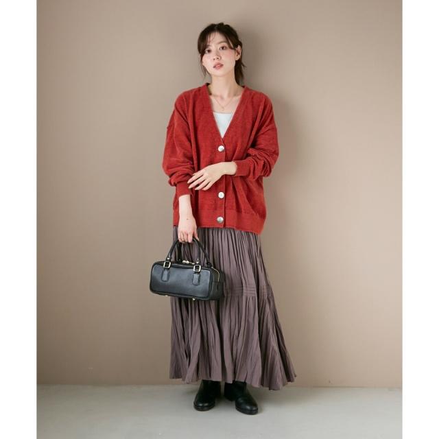 ルクールブラン（le．coeur blanc）/《手洗い可能》エアータンブラーランダムプリーツスカート