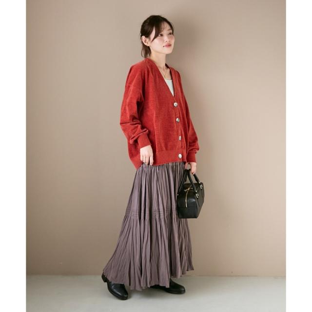 ルクールブラン（le．coeur blanc）/《手洗い可能》エアータンブラーランダムプリーツスカート