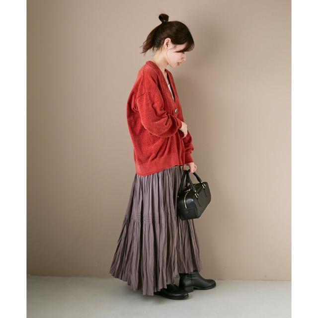 ルクールブラン（le．coeur blanc）/《手洗い可能》エアータンブラーランダムプリーツスカート