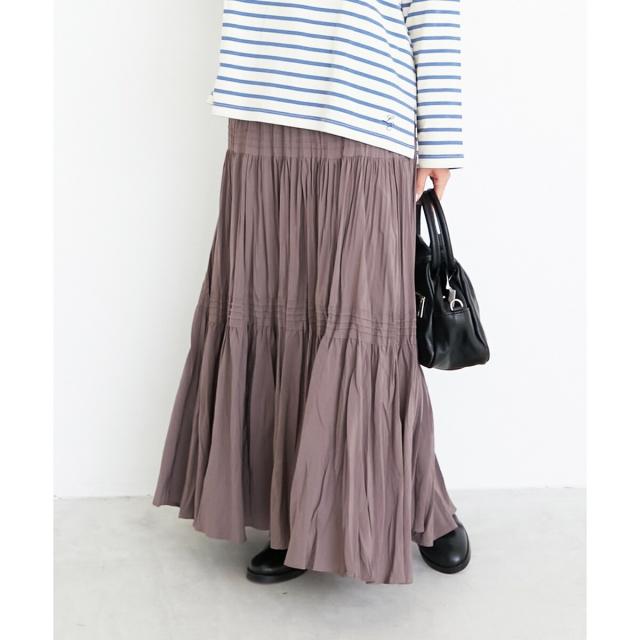 ルクールブラン（le．coeur blanc）/《手洗い可能》エアータンブラーランダムプリーツスカート