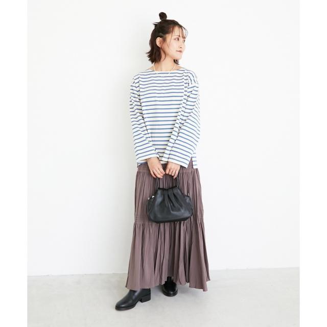 ルクールブラン（le．coeur blanc）/《手洗い可能》エアータンブラーランダムプリーツスカート