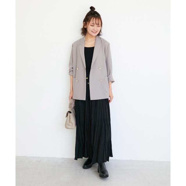 ルクールブラン（le．coeur blanc）/《手洗い可能》エアータンブラーランダムプリーツスカート