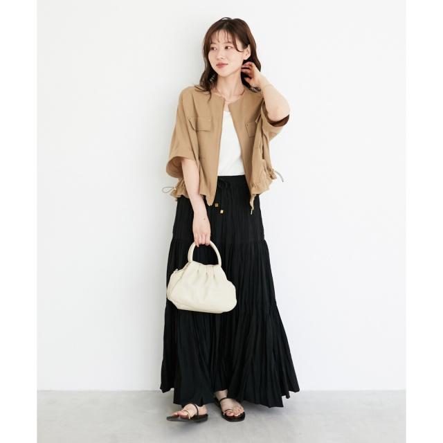 ルクールブラン（le．coeur blanc）/《手洗い可能》エアータンブラーランダムプリーツスカート