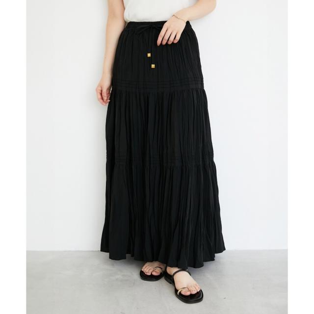 ルクールブラン（le．coeur blanc）/《手洗い可能》エアータンブラーランダムプリーツスカート