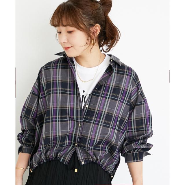 ルクールブラン（le．coeur blanc）/《手洗い可能》ドロストチェックシャツ