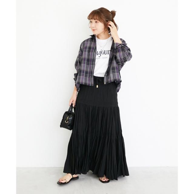 ルクールブラン（le．coeur blanc）/《手洗い可能》ドロストチェックシャツ