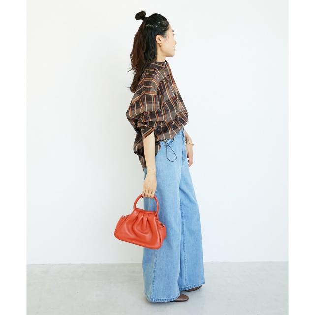 ルクールブラン（le．coeur blanc）/《手洗い可能》ドロストチェックシャツ