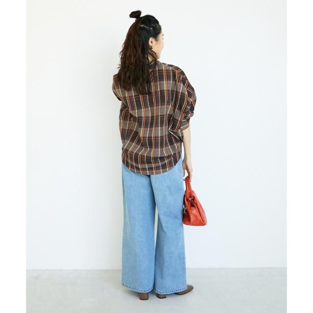 ルクールブラン（le．coeur blanc）/《手洗い可能》ドロストチェックシャツ