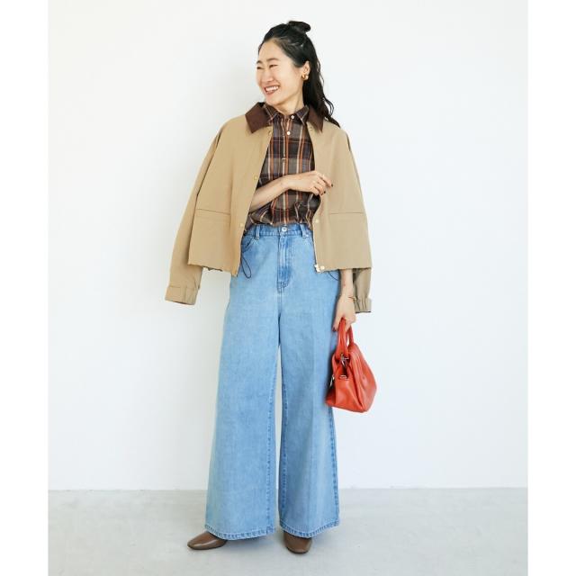 ルクールブラン（le．coeur blanc）/《手洗い可能》ドロストチェックシャツ