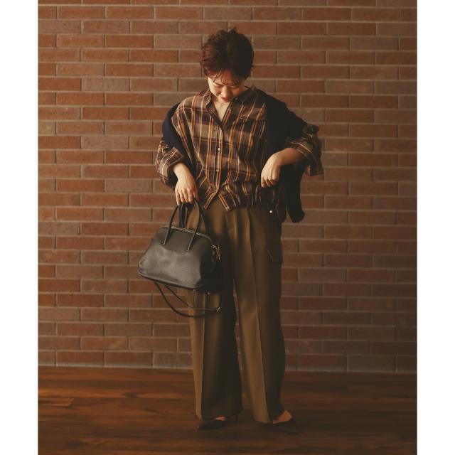 ルクールブラン（le．coeur blanc）/《手洗い可能》ドロストチェックシャツ