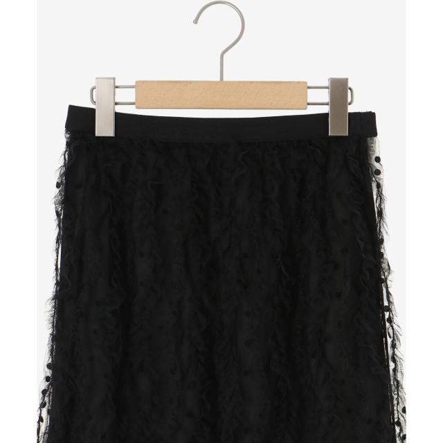 ルクールブラン（le．coeur blanc）/《手洗い可能》TORRAZZO DONNA別注ベロアドットチュールスカート