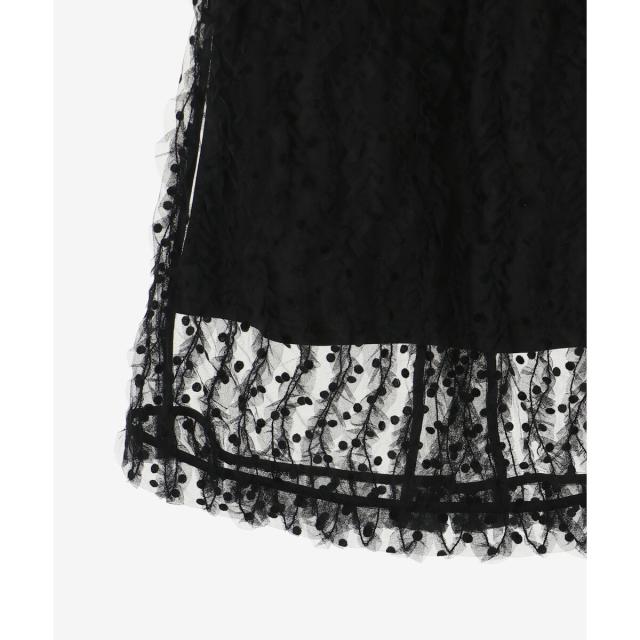 ルクールブラン（le．coeur blanc）/《手洗い可能》TORRAZZO DONNA別注ベロアドットチュールスカート