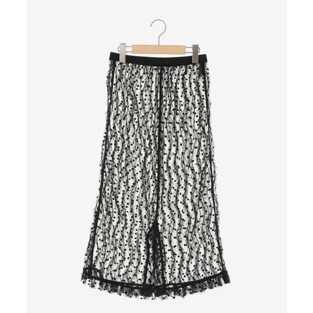 ルクールブラン（le．coeur blanc）/《手洗い可能》TORRAZZO DONNA別注ベロアドットチュールスカート