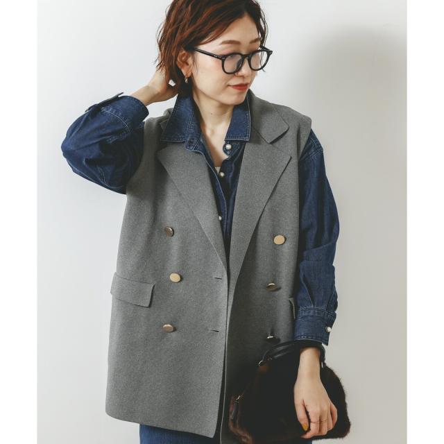 ルクールブラン（le．coeur blanc）/《手洗い可能》TORRAZZO DONNAミラノリブニットベスト