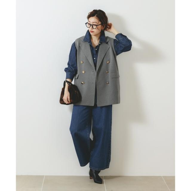 ルクールブラン（le．coeur blanc）/《手洗い可能》TORRAZZO DONNAミラノリブニットベスト