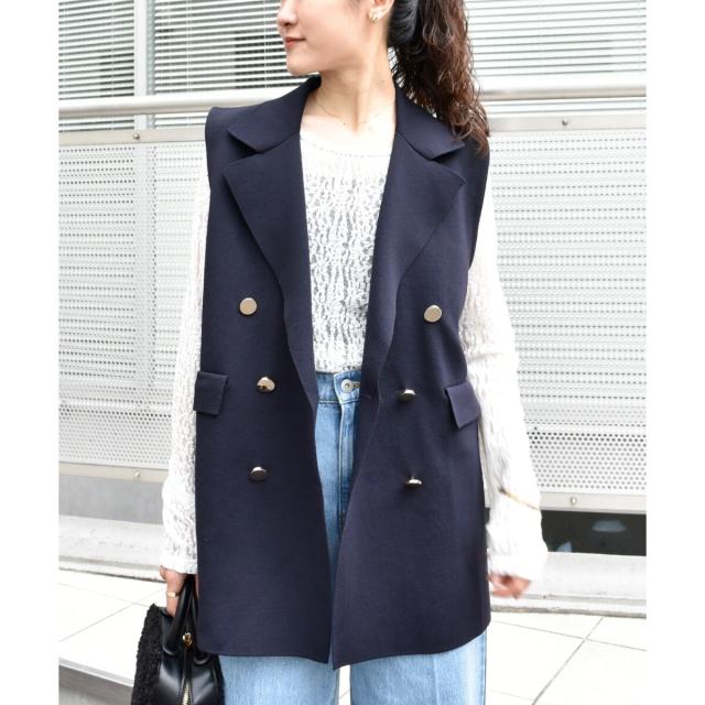 ルクールブラン（le．coeur blanc）/《手洗い可能》TORRAZZO DONNAミラノリブニットベスト